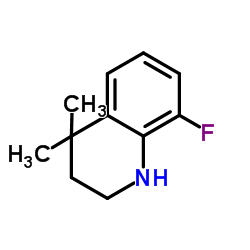 8-Fluoro-4,4-dimethyl-1,2,3,4-tetrahydroquinoline结构式