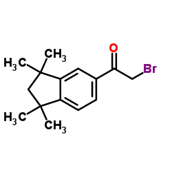 2-Bromo-1-(1,1,3,3-tetramethyl-2,3-dihydro-1H-inden-5-yl)ethanone结构式