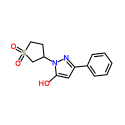 1-(1,1-Dioxidotetrahydro-3-thienyl)-3-phenyl-1H-pyrazol-5-ol结构式
