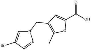 4-[(4-bromo-1H-pyrazol-1-yl)methyl]-5-methylfuran-2-carboxylic acid结构式