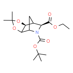 (3aR,4S,6S,7S,7aS)-5-叔-丁基 6-乙基 2,2-二甲基四氢-4,7-甲桥[1,3]二噁戊环并[4,5-c]吡啶-5,6(6H)-二甲酸基酯结构式