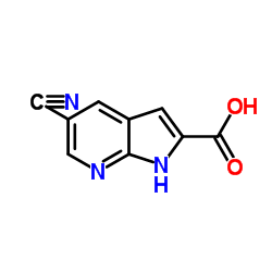 5-Cyano-1H-pyrrolo[2,3-b]pyridine-2-carboxylic acid structure