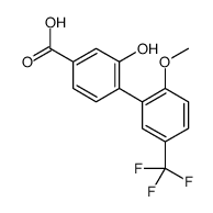 3-hydroxy-4-[2-methoxy-5-(trifluoromethyl)phenyl]benzoic acid结构式