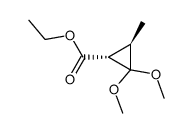 ethyl trans-2,2-dimethoxy-3-methylcyclopropane-1-carboxylate结构式