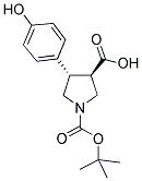 BOC-(TRANS)-4-(4-HYDROXY-PHENYL)-PYRROLIDINE-3-CARBOXYLIC ACID结构式