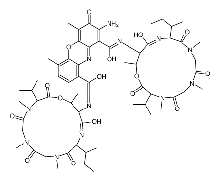 2-amino-1-N,9-N-bis(12-butan-2-yl-4,7,10,16-tetramethyl-2,5,8,11,14-pentaoxo-3-propan-2-yl-1-oxa-4,7,10,13-tetrazacyclohexadec-15-yl)-4,6-dimethyl-3-oxophenoxazine-1,9-dicarboxamide Structure