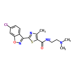 2-(6-Chloro-1,2-benzoxazol-3-yl)-N-[2-(dimethylamino)ethyl]-4-methyl-1,3-thiazole-5-carboxamide Structure