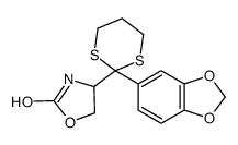 4-[2-(1,3-benzodioxol-5-yl)-1,3-dithian-2-yl]-1,3-oxazolidin-2-one结构式