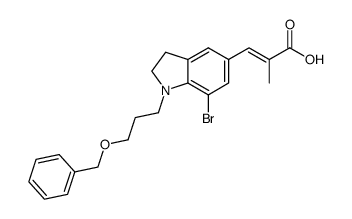 (E)-3-(1-(3-(benzyloxy)propyl)-7-bromoindolin-5-yl)-2-methylacrylic acid Structure