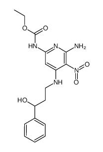 ethyl <6-amino-4-<(3-hydroxy-3-phenylpropyl)amino>-5-nitropyridin-2-yl>carbamate结构式