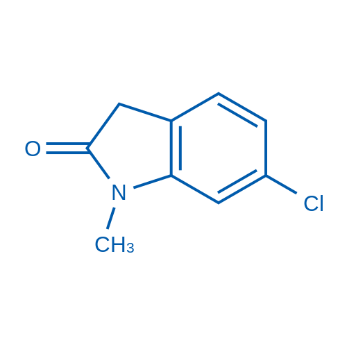 6-氯-1-甲基吲哚啉-2-酮结构式