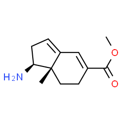 1H-Indene-5-carboxylicacid,1-amino-2,6,7,7a-tetrahydro-7a-methyl-,methylester,(1S-cis)-(9CI) structure