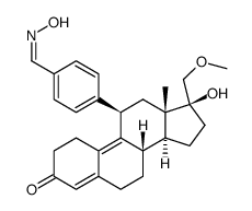 11β-[4-(hydroxyimino-methyl)phenyl]-17β-hydroxy-17α-(methoxymethyl)estra-4,9-dien-3-one结构式