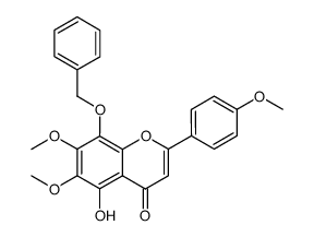 8-(benzyloxy)-5-hydroxy-6,7-dimethoxy-2-(4-methoxyphenyl)-4H-chromen-4-one Structure