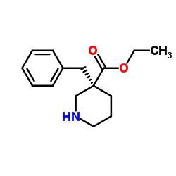 甲基(3R)-3-苄基-3-哌啶羧酸结构式