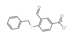 2-(benzylthio)-5-nitrobenzaldehyde structure