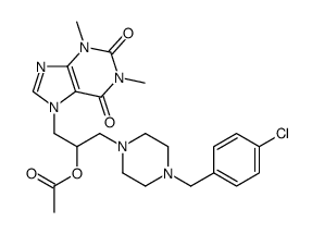 1-Piperazineethanol, 4-(p-chlorobenzyl)-alpha-(1,3-dimethyl-7-xanthiny lmethyl)-, acetate (ester) structure