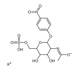 对硝基苯基6-磺基-2-乙酰氨基-2-脱氧-β-D-吡喃葡萄糖苷,钾盐结构式