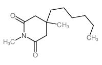 4-hexyl-1,4-dimethyl-piperidine-2,6-dione结构式