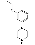 Piperazine, 1-(5-ethoxy-3-pyridinyl)- (9CI) structure