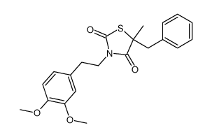 5-benzyl-3-[2-(3,4-dimethoxyphenyl)ethyl]-5-methylthiazolidine Structure