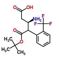 (R)-3-((叔丁氧基羰基)氨基)-4-(2-(三氟甲基)苯基)丁酸结构式