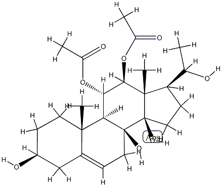 Pregn-5-ene-3β,8,11α,12β,14β,20-hexol 11,12-diacetate结构式