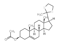 Pregn-5-en-20-one,3-(acetyloxy)-, cyclic 20-(1,2-ethanediyl dithioacetal), (3b)- (9CI) Structure