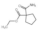 Cyclopentanecarboxylic acid, 1-(aminocarbonyl)-, ethyl ester (9CI) Structure