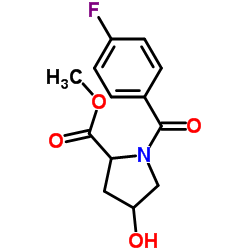 1-(4-FLUOROBENZOYL)-4-HYDROXYPYRROLIDINE-2-CARBOXYLICMETHYLESTER结构式