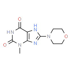 3-Methyl-8-morpholin-4-yl-3,7-dihydro-purine-2,6-dione结构式
