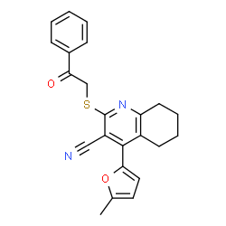 4-(5-methylfuran-2-yl)-2-((2-oxo-2-phenylethyl)thio)-5,6,7,8-tetrahydroquinoline-3-carbonitrile结构式