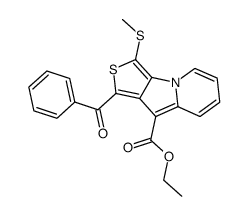 ethyl 1-benzoyl-3-(methylthio)thieno[3,4-b]indolizine-9-carboxylate结构式