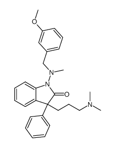 3-(3-Dimethylamino-propyl)-1-[(3-methoxy-benzyl)-methyl-amino]-3-phenyl-1,3-dihydro-indol-2-one Structure