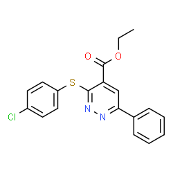 Ethyl 3-[(4-chlorophenyl)sulfanyl]-6-phenyl-4-pyridazinecarboxylate picture