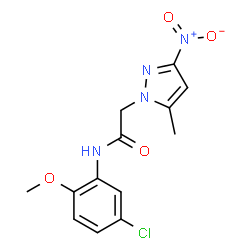 N-(5-Chloro-2-methoxyphenyl)-2-(5-methyl-3-nitro-1H-pyrazol-1-yl)acetamide structure