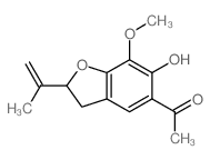 1-(6-hydroxy-7-methoxy-2-prop-1-en-2-yl-2,3-dihydro-1-benzofuran-5-yl)ethanone结构式