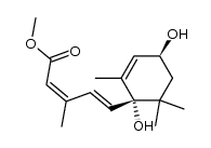(1'S,4'S)-methyl 1',4'-trans-dihydroxy-α-ionylideneacetate Structure