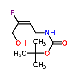 2-Methyl-2-propanyl [(2E)-3-fluoro-4-hydroxy-2-buten-1-yl]carbamate结构式