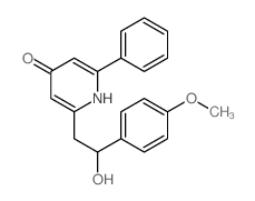 4(1H)-Pyridinone,2-[2-hydroxy-2-(4-methoxyphenyl)ethyl]-6-phenyl-结构式