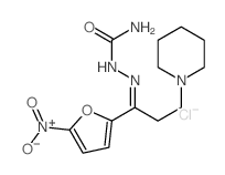 Hydrazinecarboxamide,2-[1-(5-nitro-2-furanyl)-3-(1-piperidinyl)propylidene]-, hydrochloride (1:1)结构式