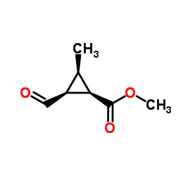 Cyclopropanecarboxylic acid, 2-formyl-3-methyl-, methyl ester, (1R,2S,3R)-rel- (9CI)结构式