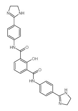 N,N-bis[4-(4,5-dihydro-1H-imidazol-2-yl)phenyl]-2-hydroxy-benzene-1,3-dicarboxamide structure