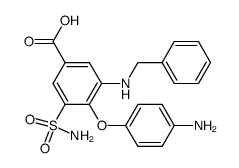 4-(4-aminophenoxy)-3-benzylamino-5-sulfamoylbenzoic acid结构式