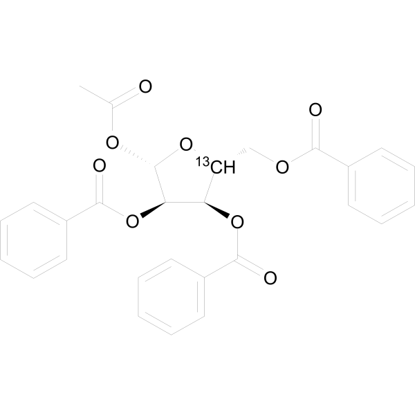 1-O-Acetyl 2,3,5-tri-O-benzoyl-beta-D-ribofuranoside-13C-1结构式