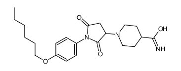 1-[1-(4-hexoxyphenyl)-2,5-dioxopyrrolidin-3-yl]piperidine-4-carboxamide Structure