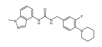 N-[3-fluoro-4-(1-piperidinyl)benzyl]-N'-(1-methyl-1H-indazol-4-yl)urea结构式