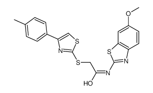 Acetamide, N-(6-methoxy-2-benzothiazolyl)-2-[[4-(4-methylphenyl)-2-thiazolyl]thio]- (9CI) structure