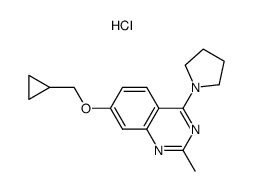 7-cyclopropylmethoxy-2-methyl-4-pyrrolidin-1-yl-quinazoline hydrochloride Structure