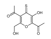 3.6-Diacetyl-5-hydroxy-2-hydroxymethyl-4H-pyran-1-on Structure